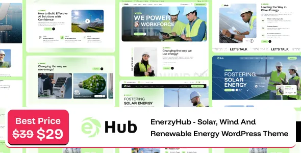 EnerzyHub - Solar, Wind and Renewable Energy WordPress Theme